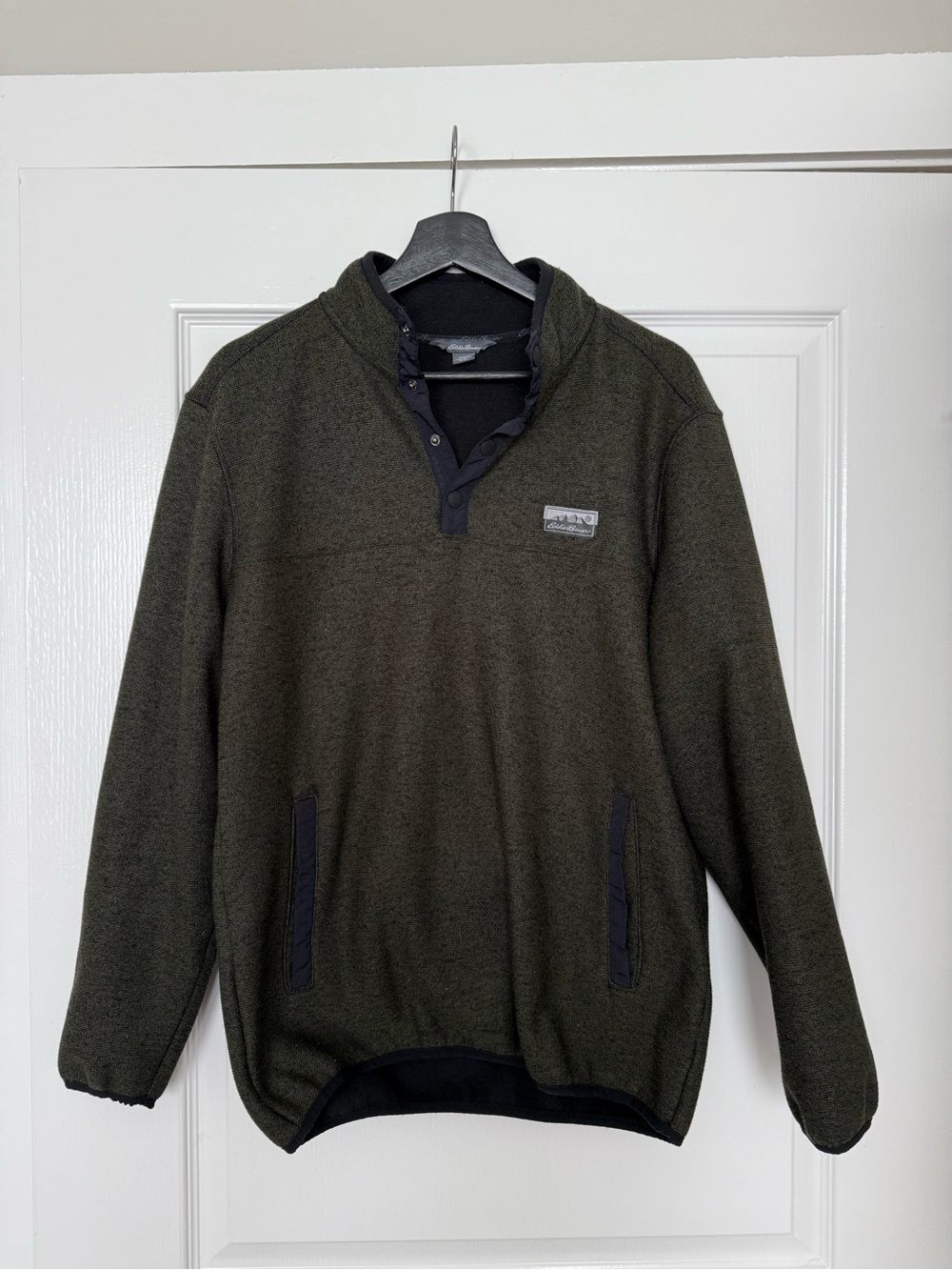 Eddie Bauer Dark Olive Green Fleece Pullover